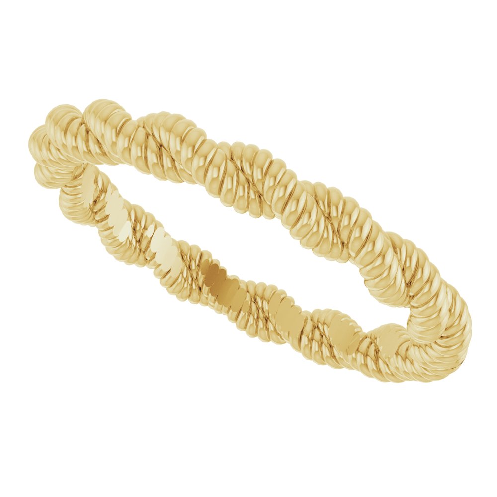 14K Yellow Gold Twisted Rope Band Size 7
