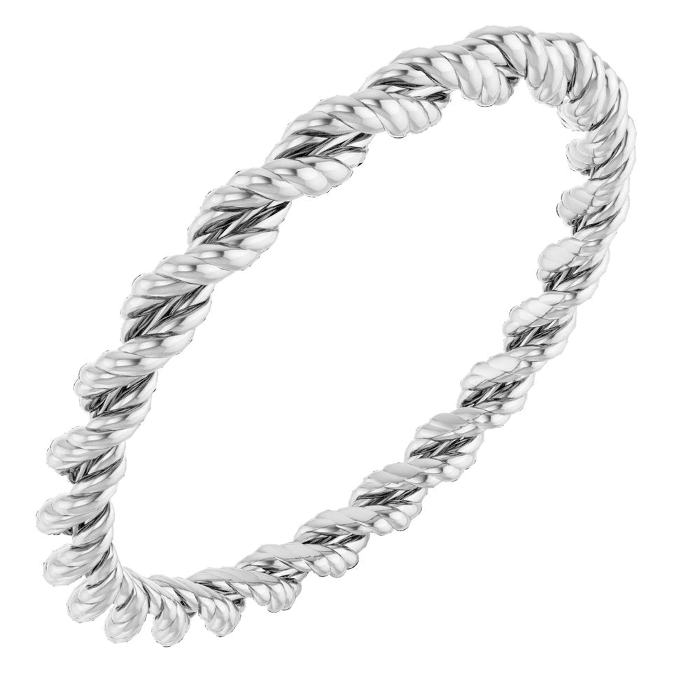 14K White 2 mm Rope Band Size 7