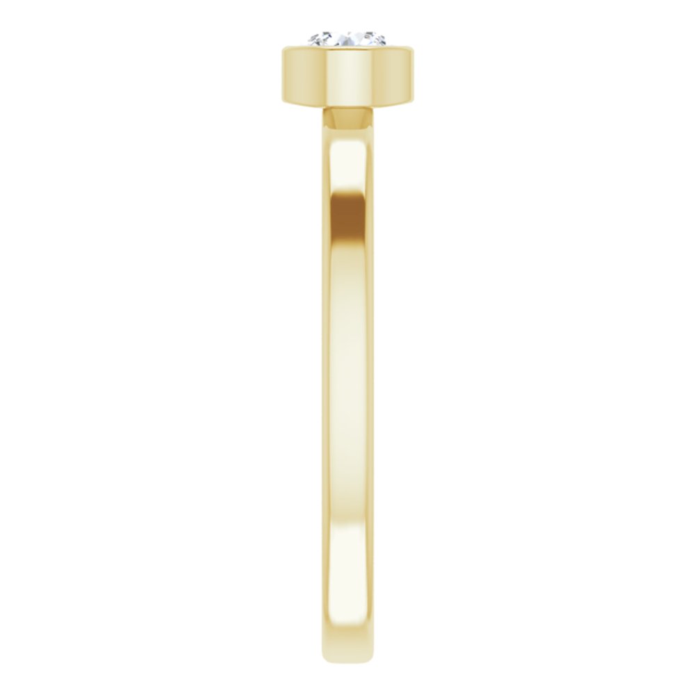 14K Yellow 4 mm Natural White Sapphire Ring