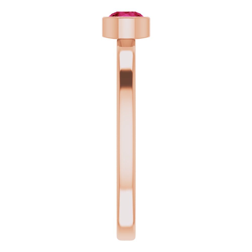 14K Rose Gold 4 mm Natural Ruby Ring
