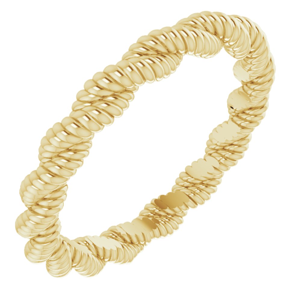18K Yellow Twisted Rope Band Size 6