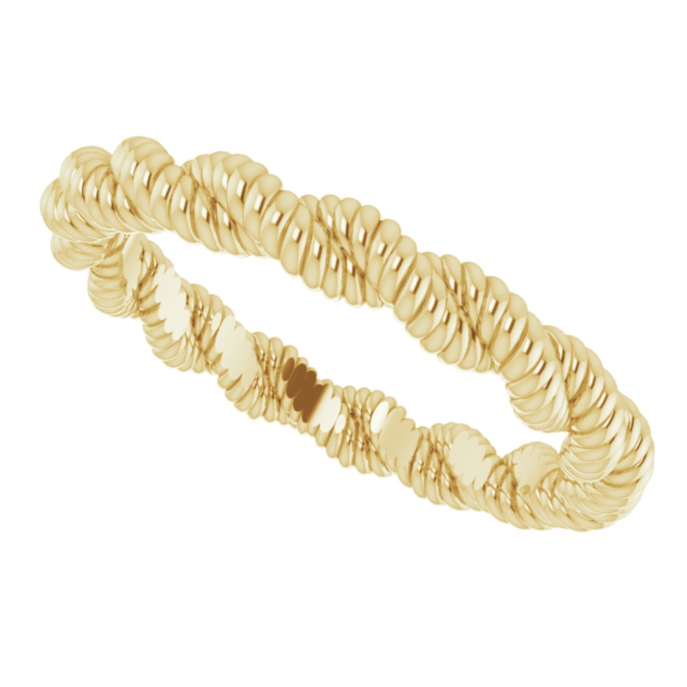 14K Yellow Gold Twisted Rope Band Size 5