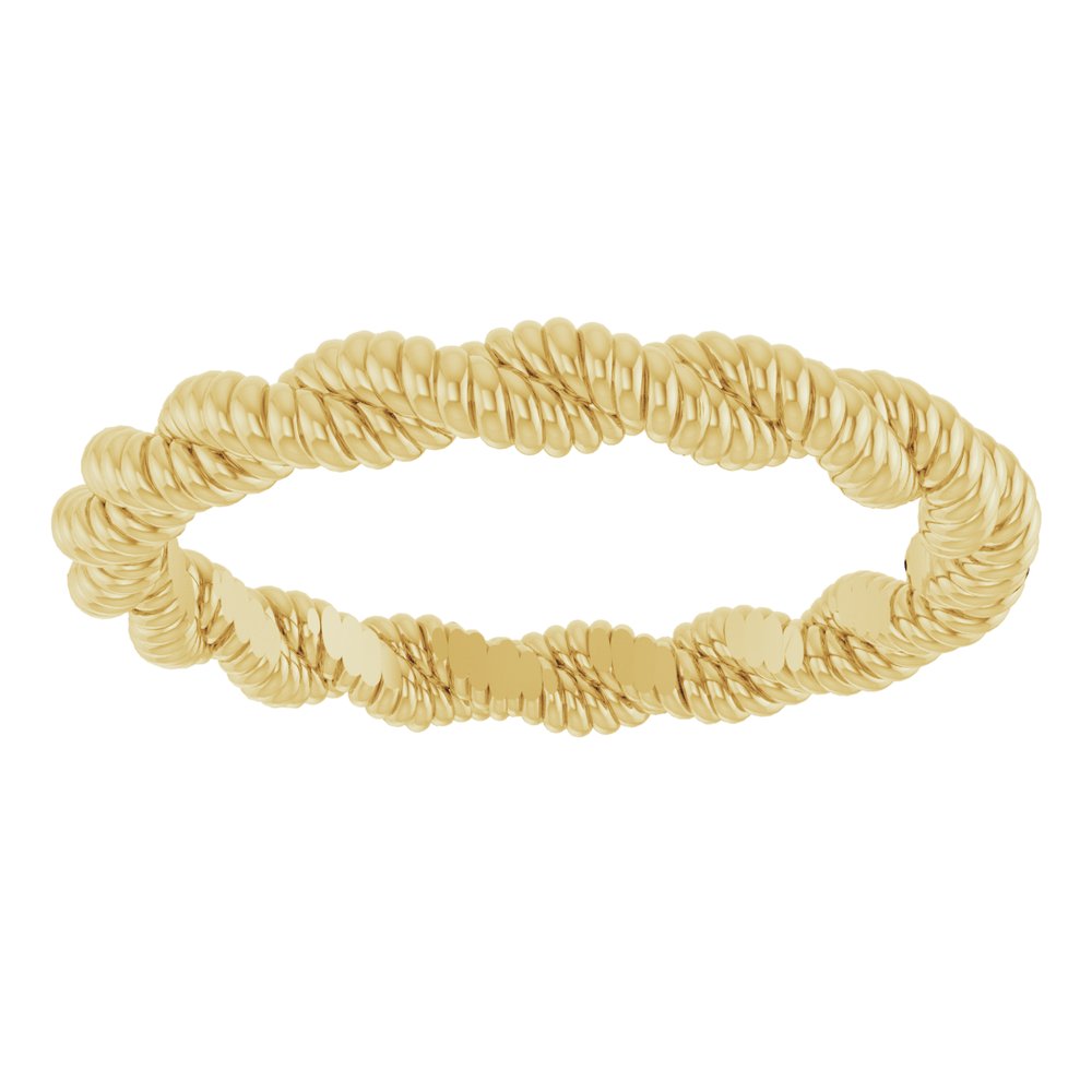 14K Yellow Gold Twisted Rope Band Size 7