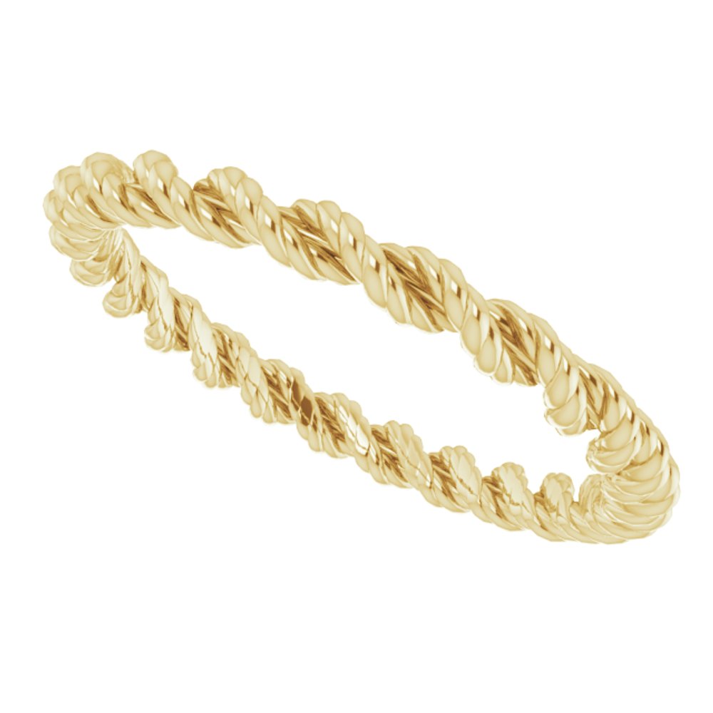 14K Yellow Gold 2 mm Rope Band Size 4