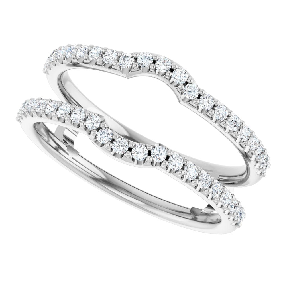 14K White Gold 1/3 CTW Natural Diamond Ring Guard