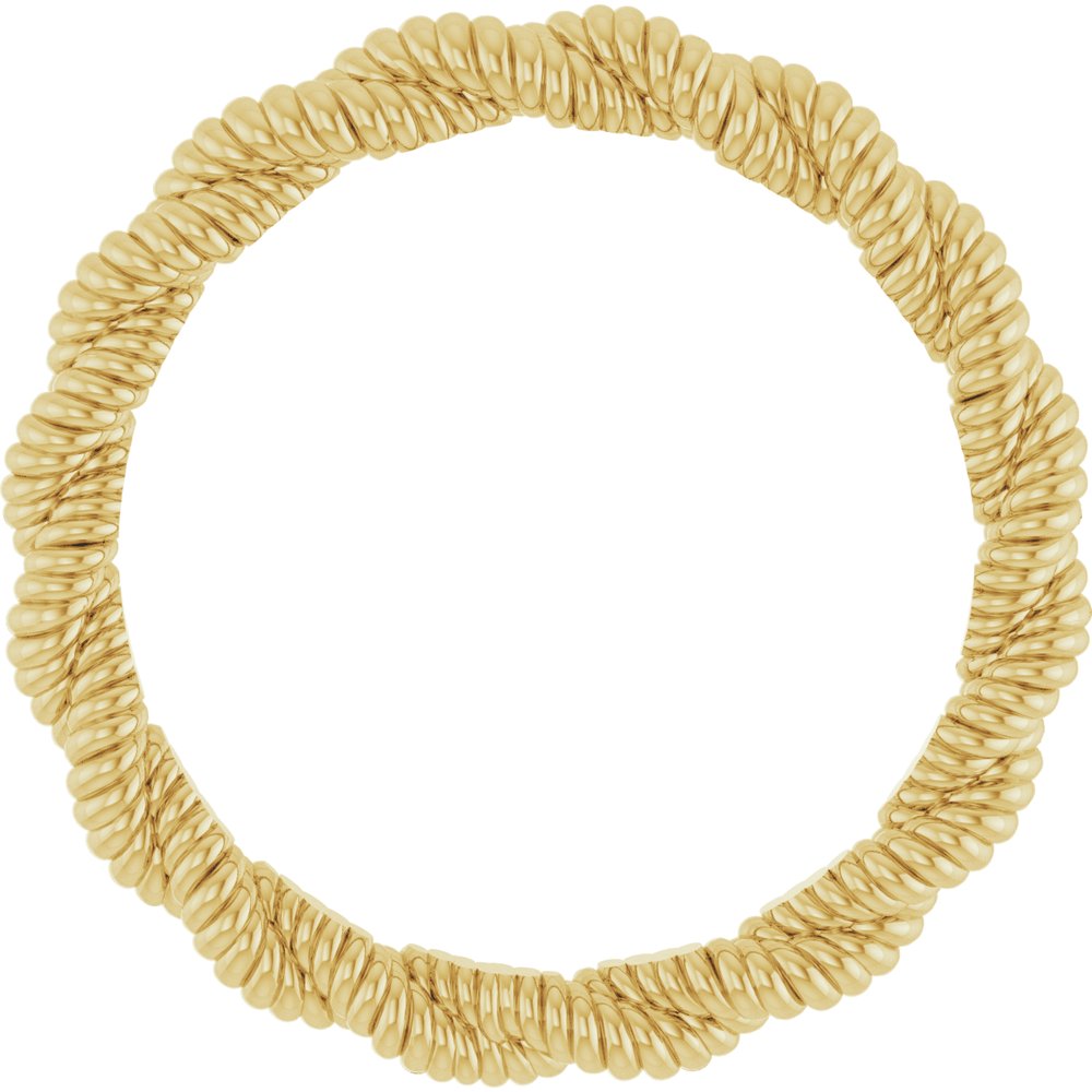 14K Yellow Gold Twisted Rope Band Size 7