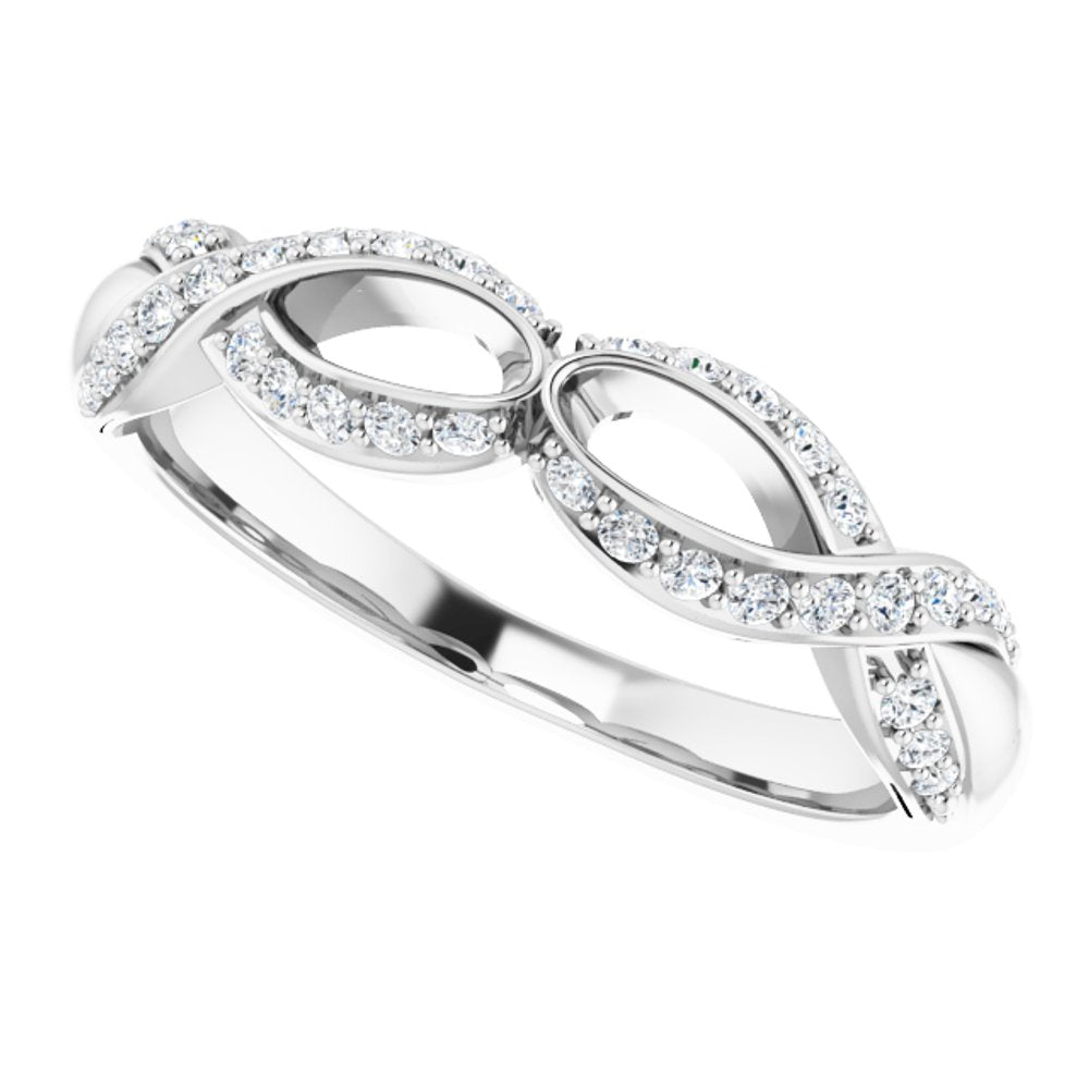 14K White 3/8 CTW Natural Diamond Anniversary Band