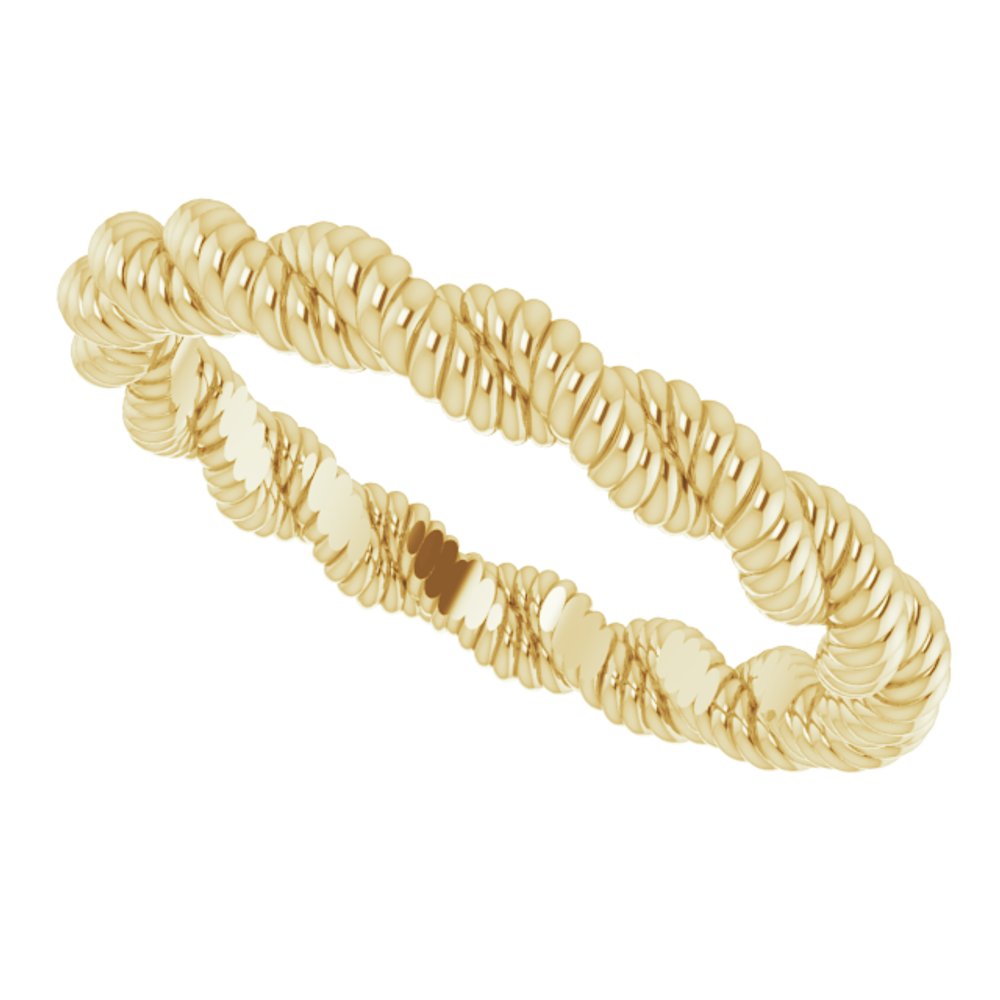 18K Yellow Twisted Rope Band Size 6