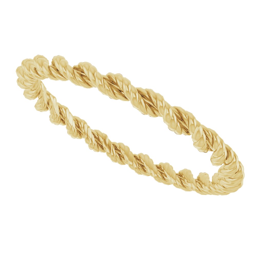 10K Yellow Gold 2 mm Rope Band Size 7