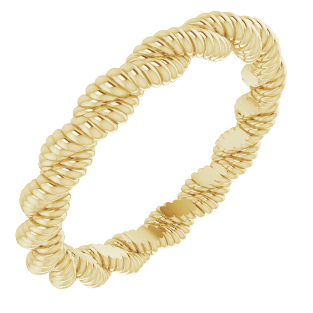 14K Yellow Gold Twisted Rope Band Size 5