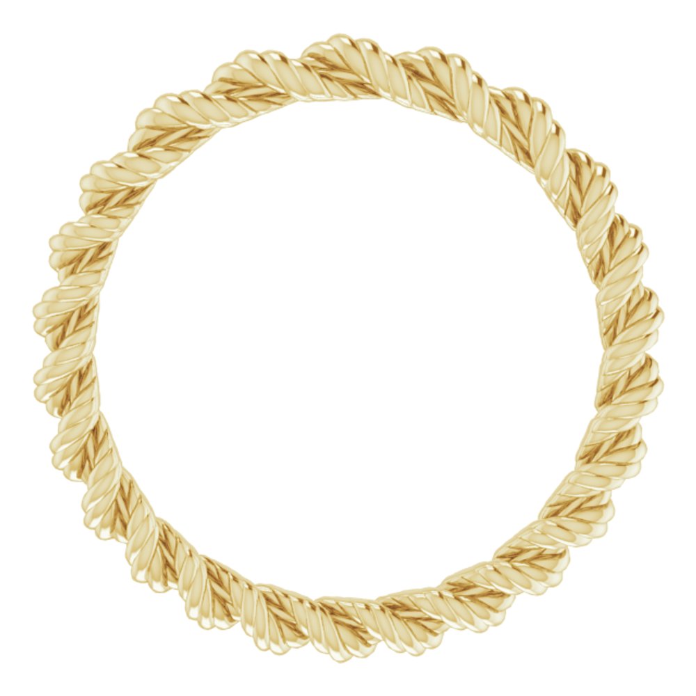 14K Yellow Gold 2 mm Rope Band Size 4