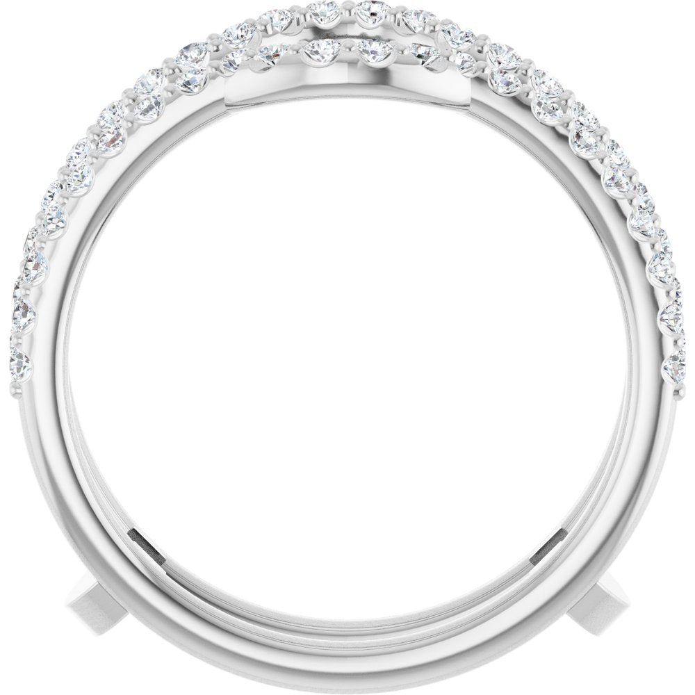 14K White 3/8 CTW Natural Diamond Ring Guard