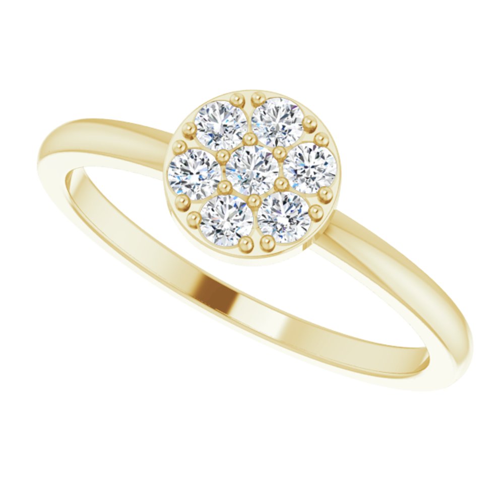 14K Yellow Gold 1/5 CTW Natural Diamond Stackable Cluster Ring