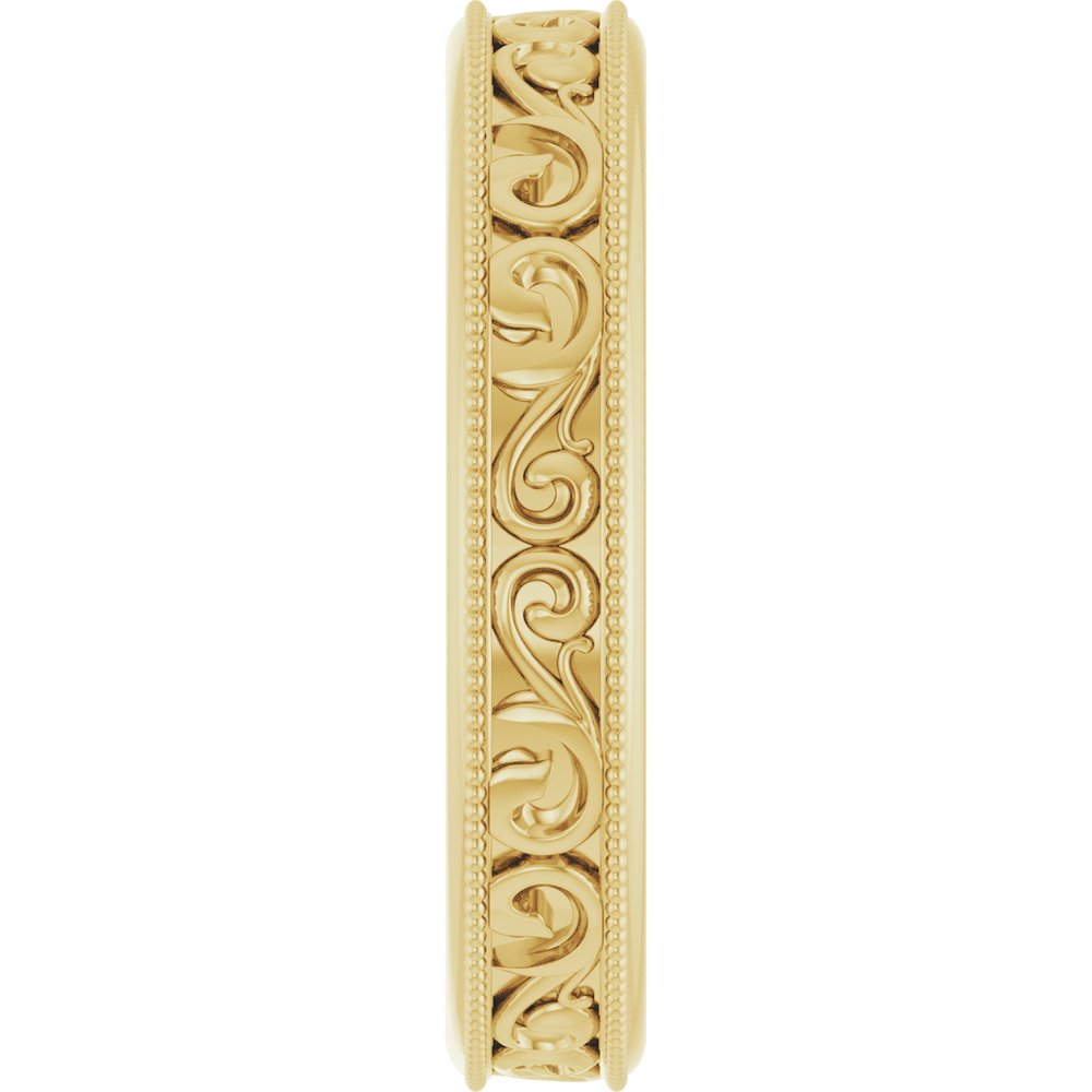 14K Yellow 4 mm Sculptural Band Size 7