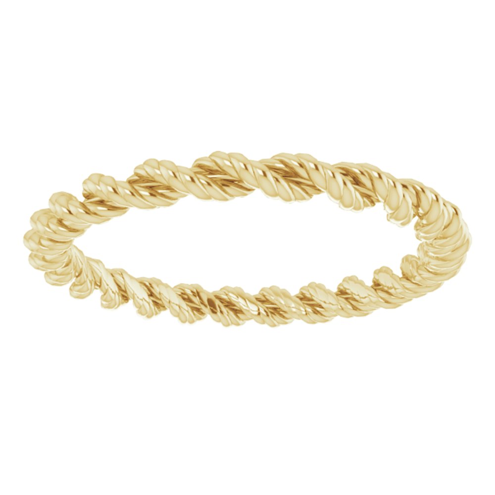14K Yellow Gold 2 mm Rope Band Size 4