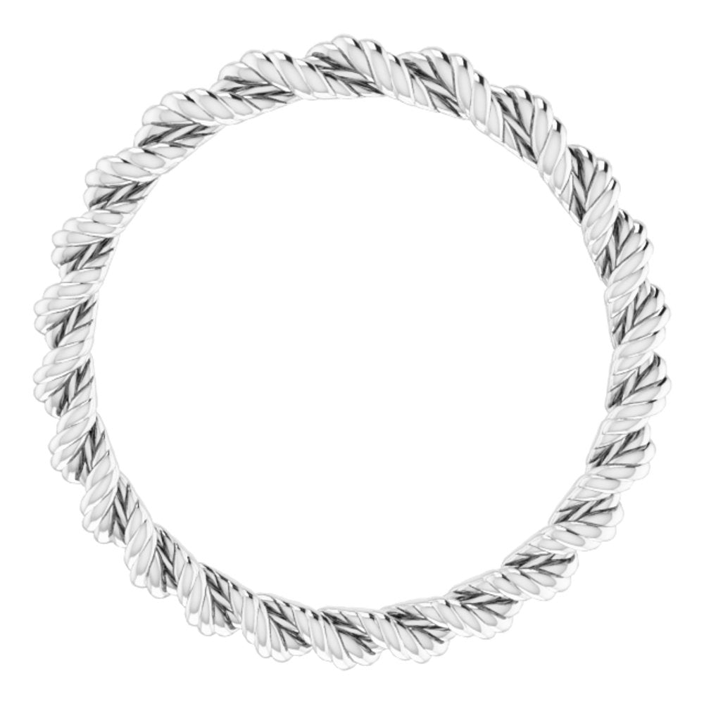 Platinum 2 mm Twisted Rope Band Size 5