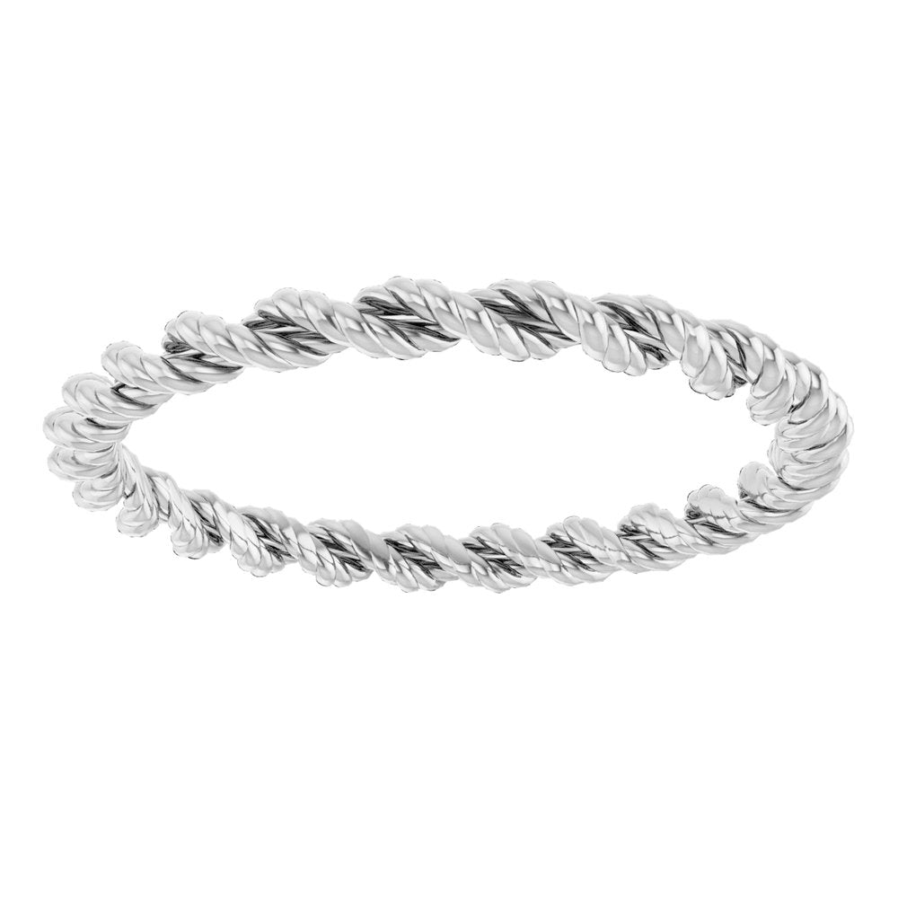 14K White 2 mm Rope Band Size 7