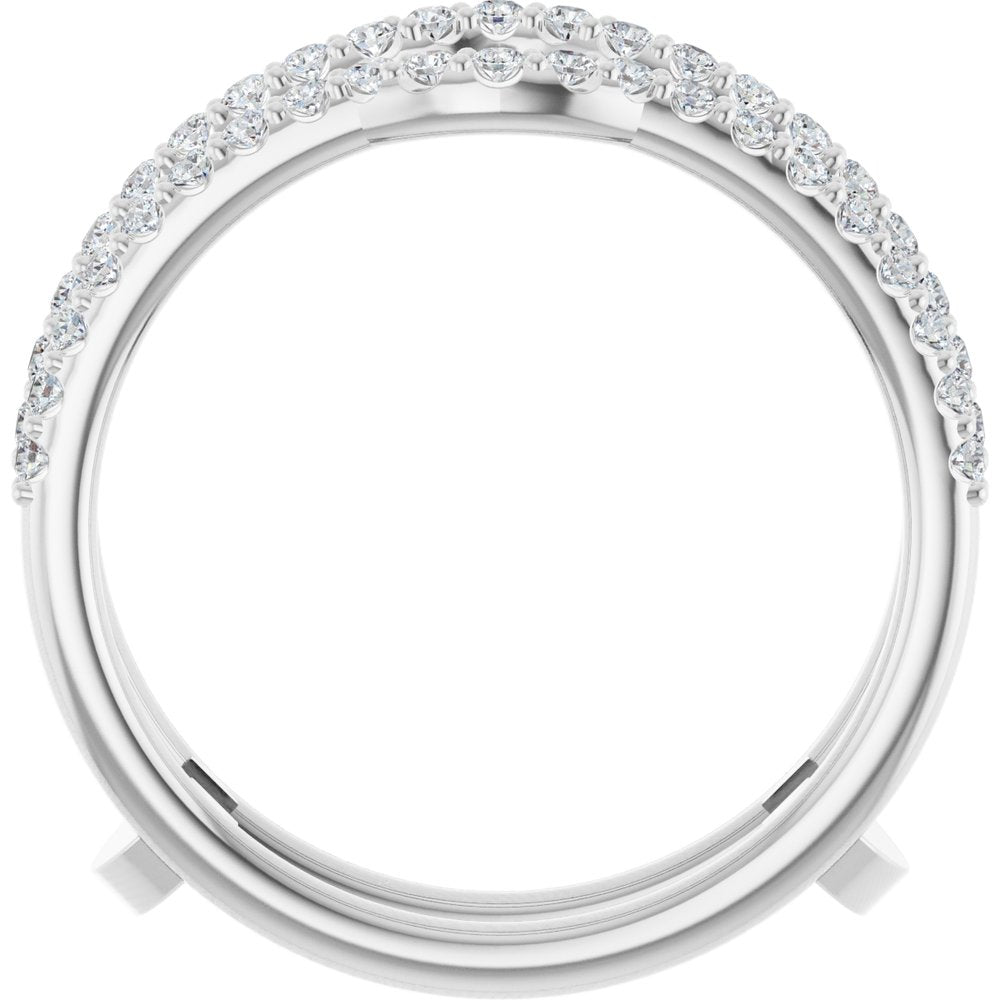 14K White Gold 1/3 CTW Natural Diamond Ring Guard