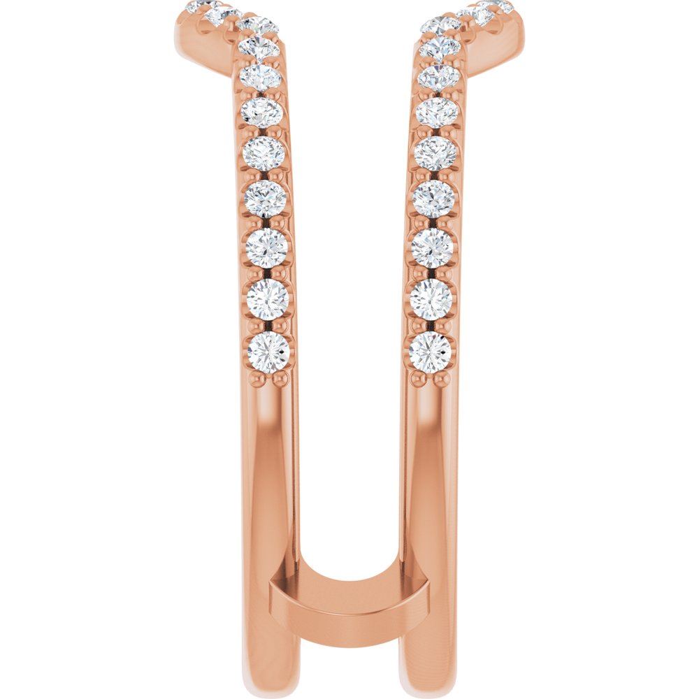 14K Rose Gold 3/8 CTW Natural Diamond Ring Guard