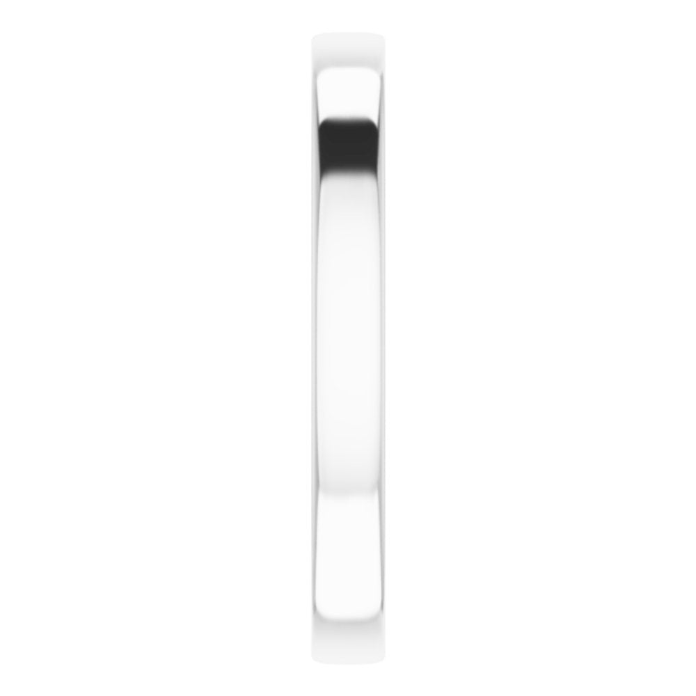 14K White Wheat Pattern Inlay 3 mm Comfort-Fit Half Round Band Size 10