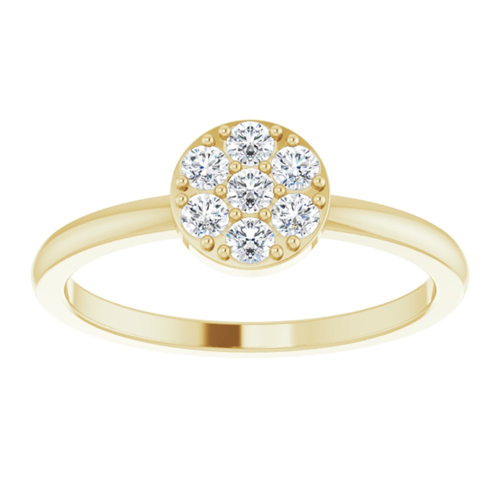 14K Yellow Gold 1/5 CTW Natural Diamond Stackable Cluster Ring