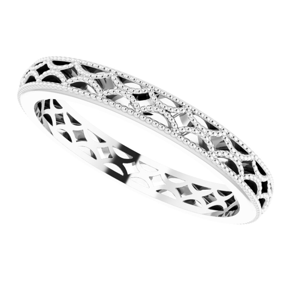 14K White Gold 3 mm Band Size 7