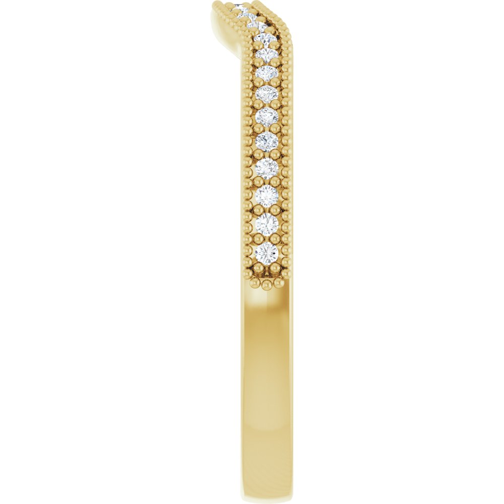 14K Yellow 1/8 CTW Natural Diamond Contour Band