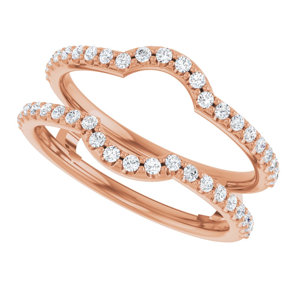 14K Rose 3/8 CTW Natural Diamond Ring Guard