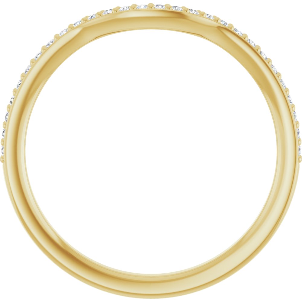 14K Yellow Gold 1/8 CTW Natural Diamond Contour Band