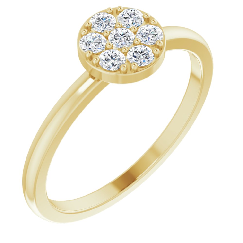 14K Yellow Gold 1/5 CTW Natural Diamond Stackable Cluster Ring