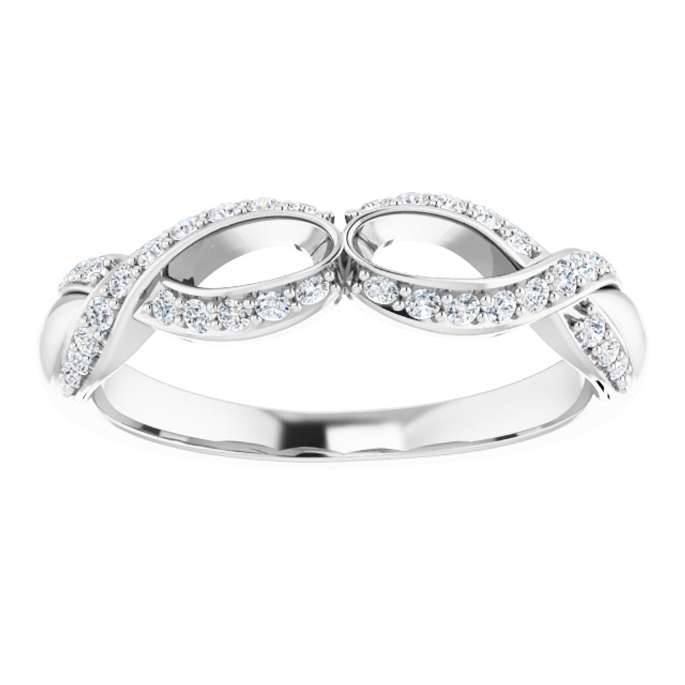14K White 3/8 CTW Natural Diamond Anniversary Band