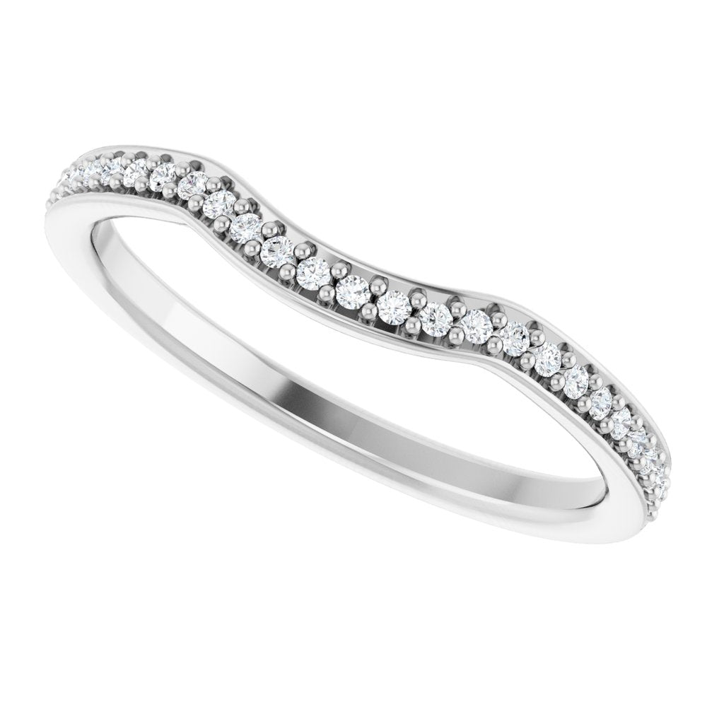 14K White Gold 1/6 CTW Lab-Grown Diamond Contour Band