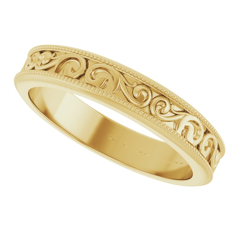 14K Yellow 4 mm Sculptural Band Size 7