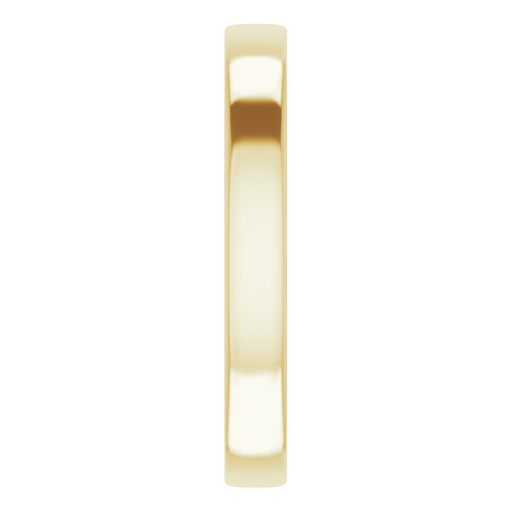 18K Yellow Gold Wheat Pattern Inlay 3 mm Comfort-Fit Half Round Band Size 9