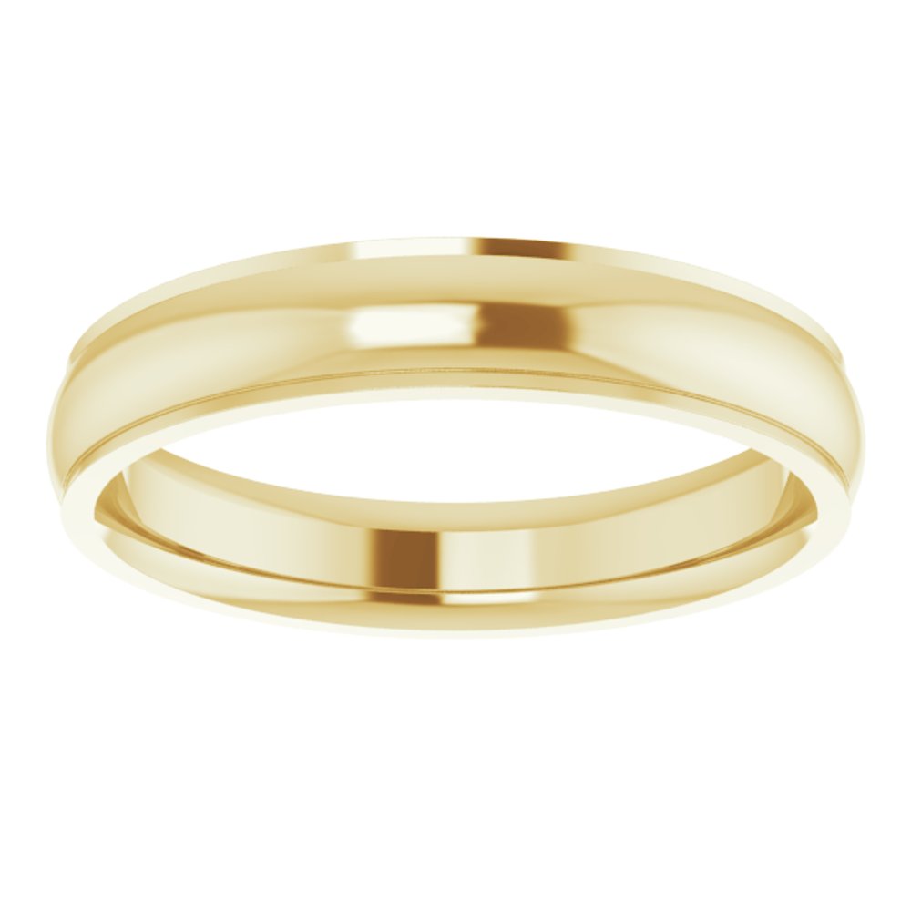 14K Yellow 4 mm Stepped-Edge Comfort-Fit Half Round Band