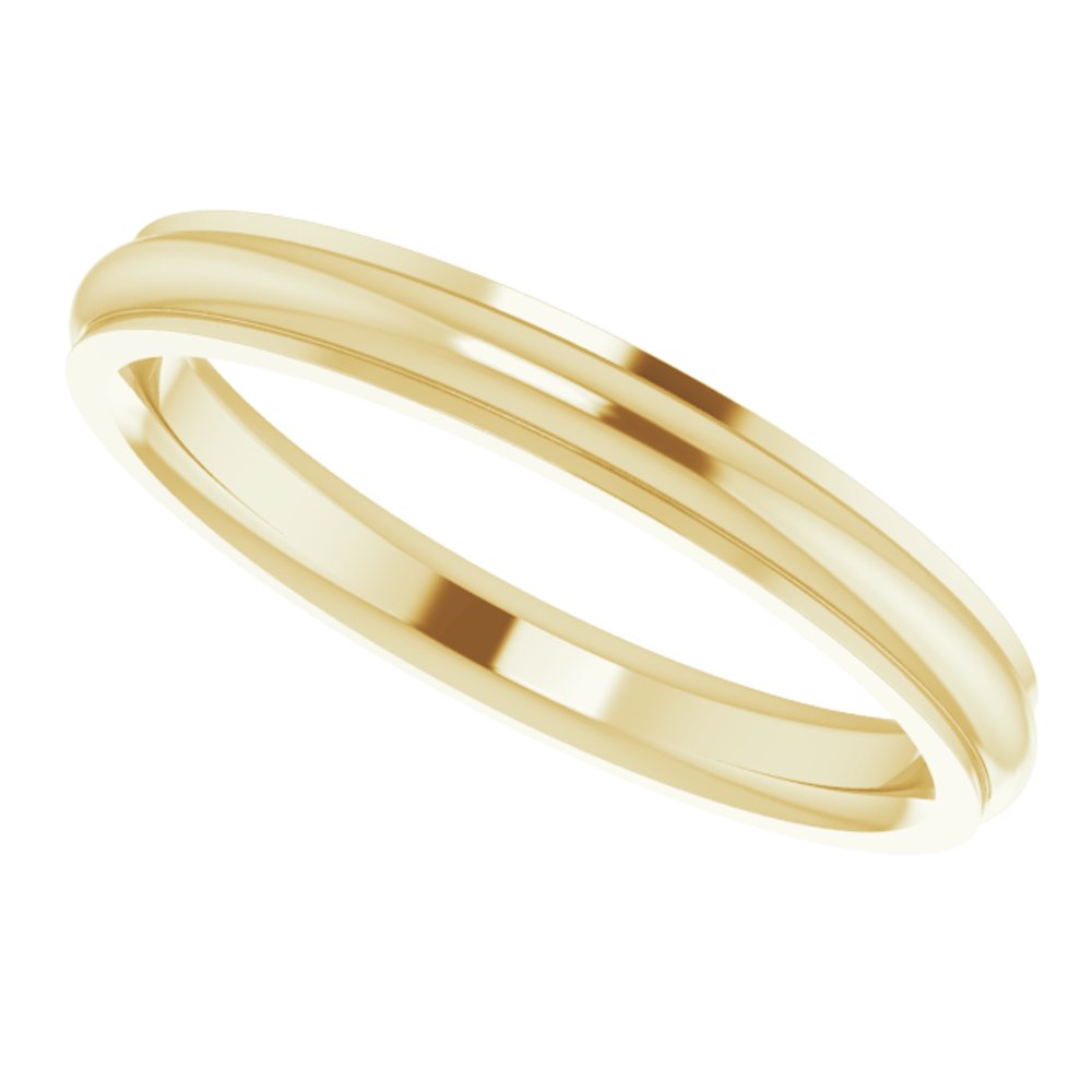 14K Yellow 2.5 mm Stepped-Edge Comfort-Fit Half Round Band