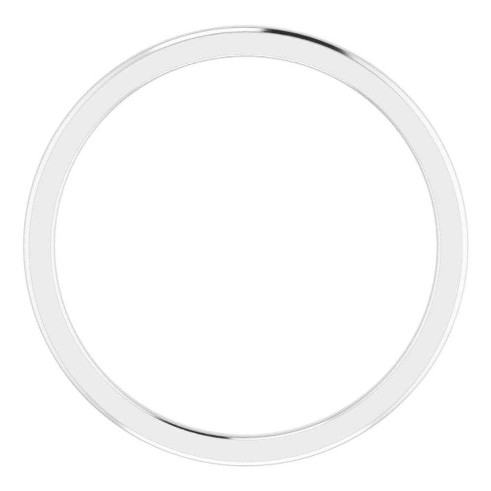 14K White Gold 1 mm Comfort-Fit Half Round Band Size 5