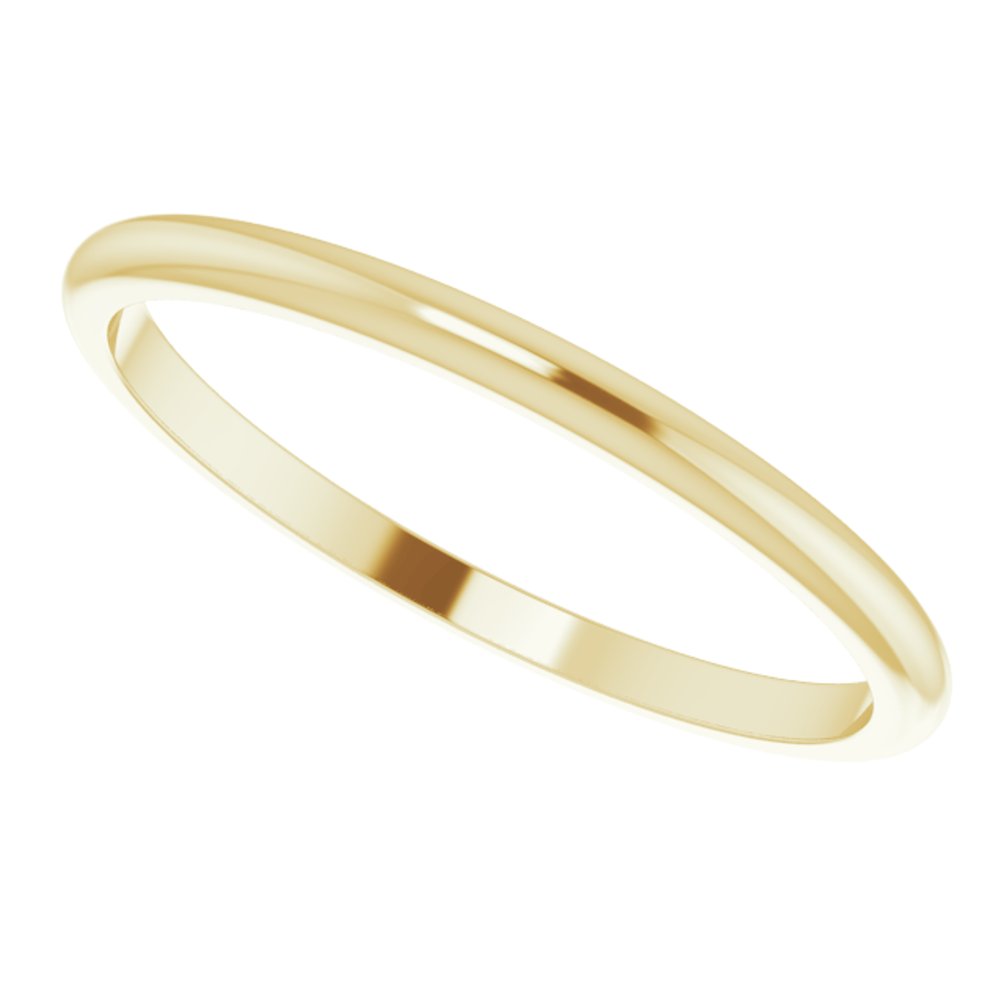 18K Yellow Gold 1.5 mm Half Round Band Size 4