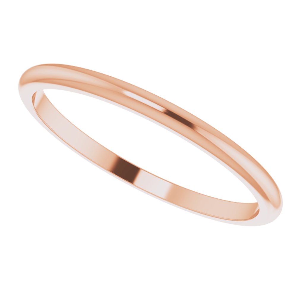 10K Rose Gold 1.5 mm Half Round Band Size 5