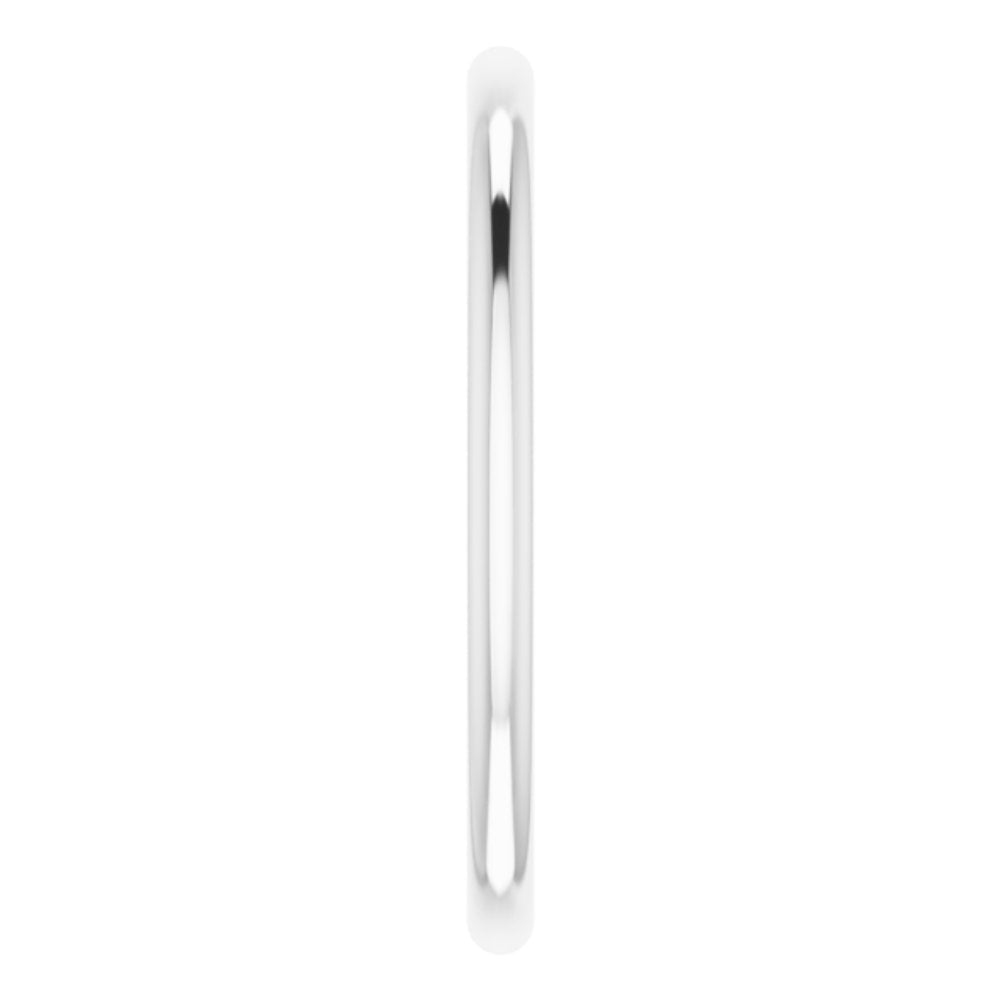 14K X1 White Gold 1.5 mm Half Round Band Size 5.5