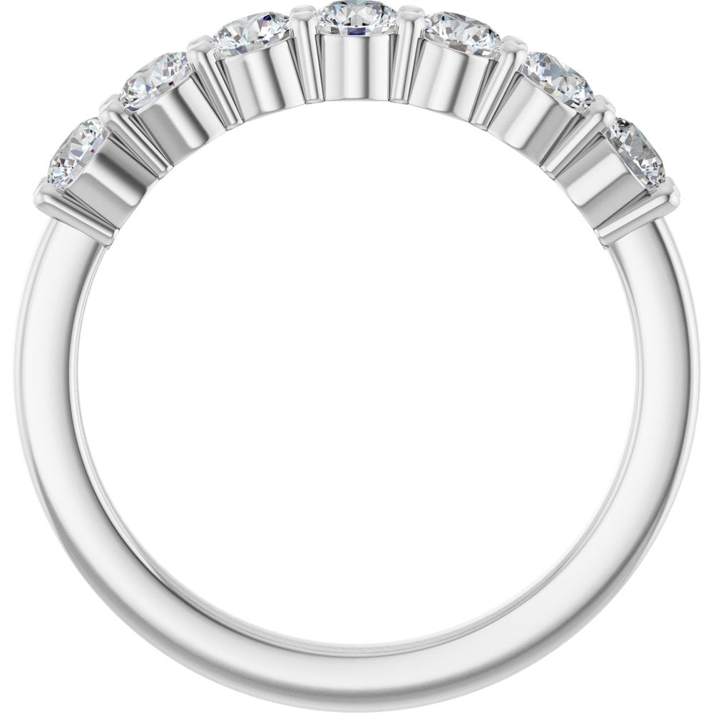 14K White Gold 5/8 CTW Natural Diamond Anniversary Band