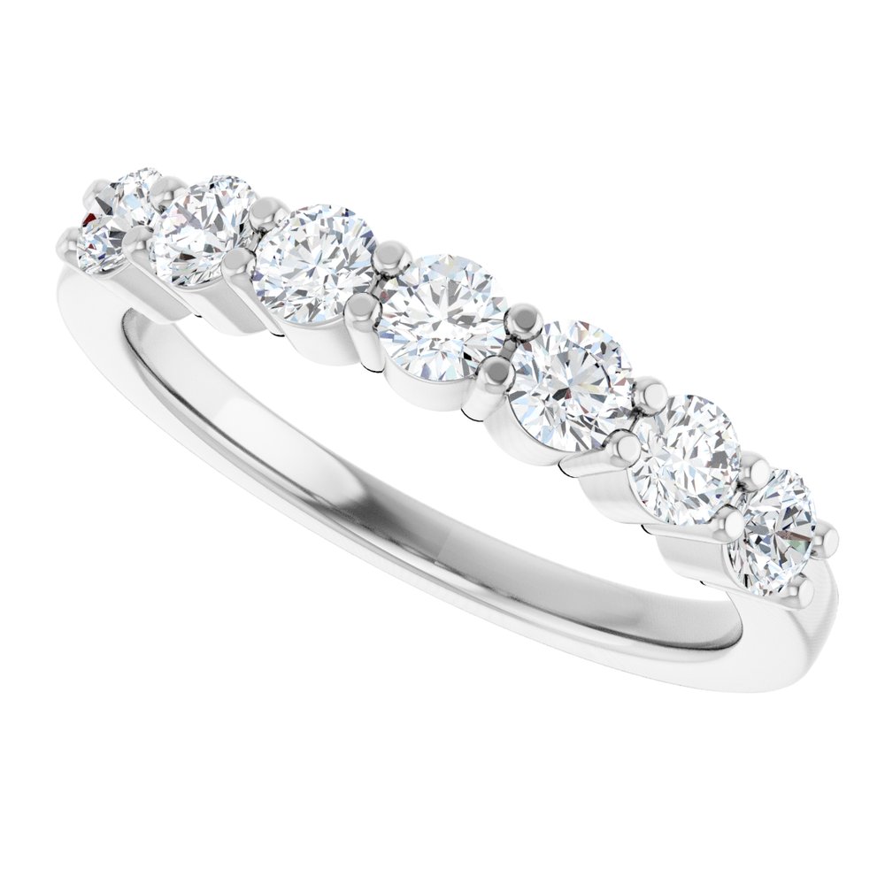 14K White Gold 5/8 CTW Natural Diamond Anniversary Band