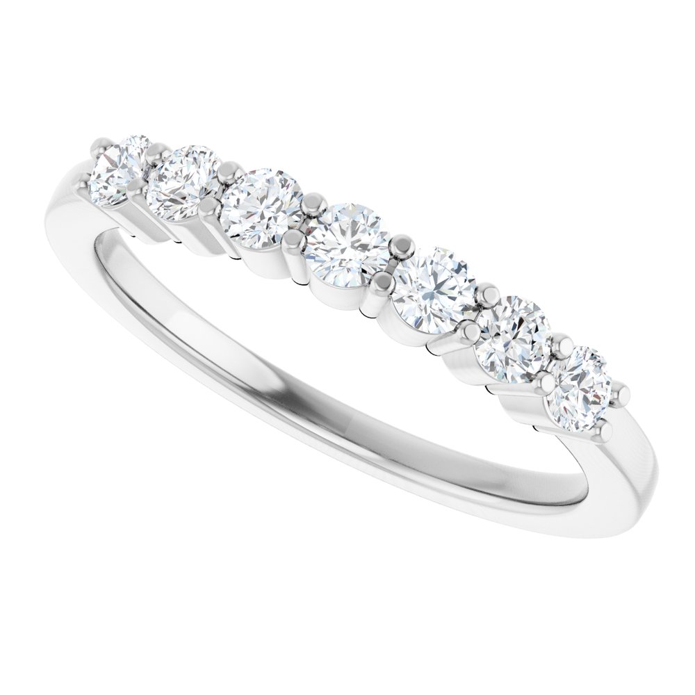 14K White Gold 3/8 CTW Natural Diamond Anniversary Band