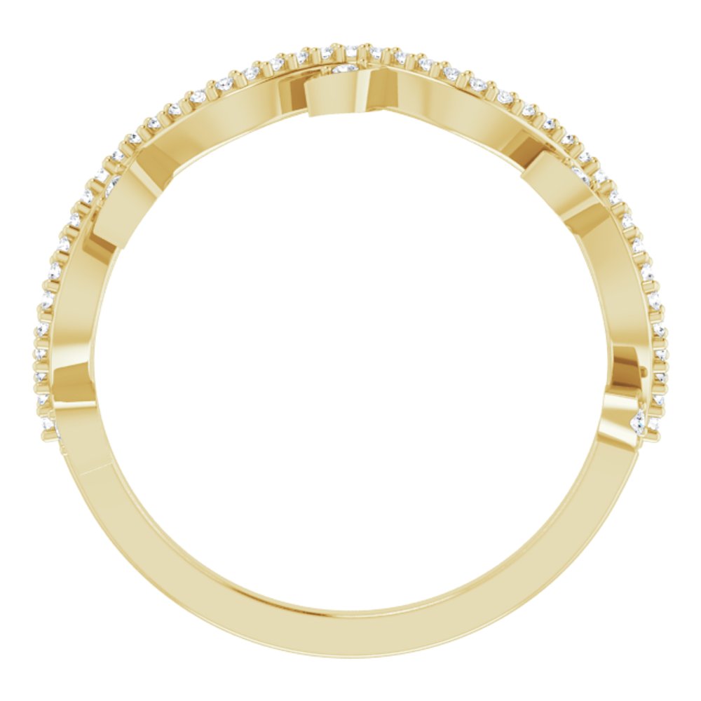 14K Yellow Gold 1/8 CTW Natural Diamond Leaf Ring