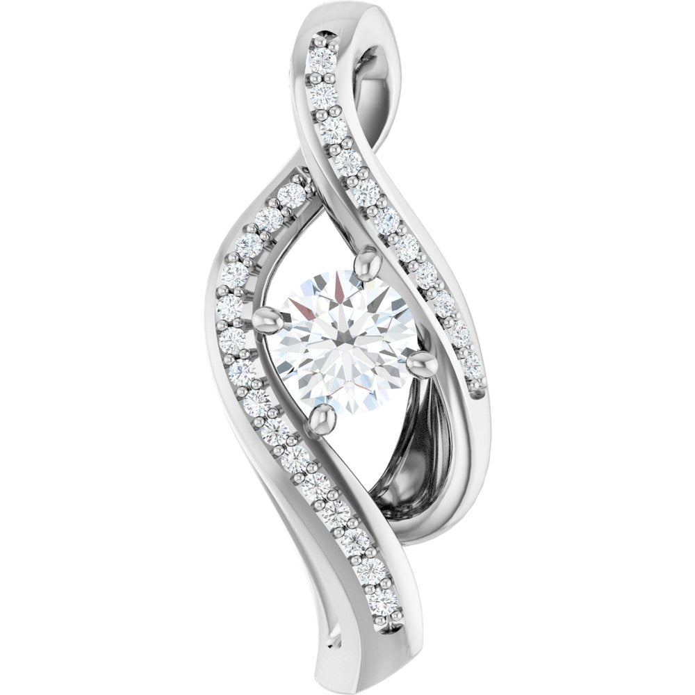 14K White Gold 1/3 CTW Natural Diamond Pendant