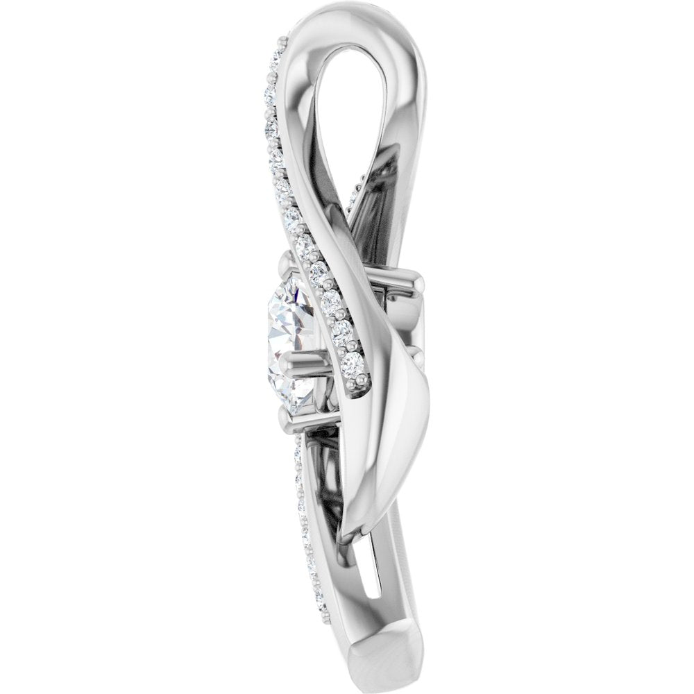 14K White 1/3 CTW Natural Diamond Pendant