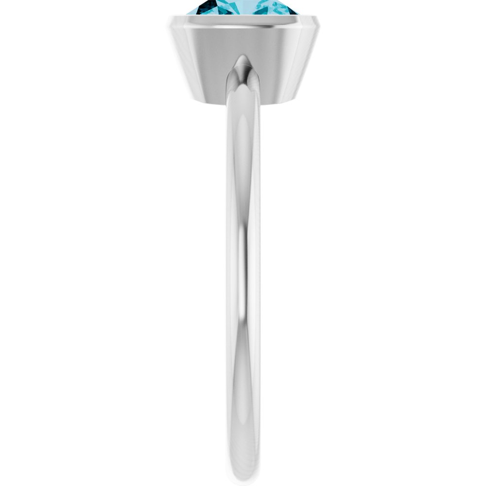 14K White Gold Natural London Blue Topaz Ring