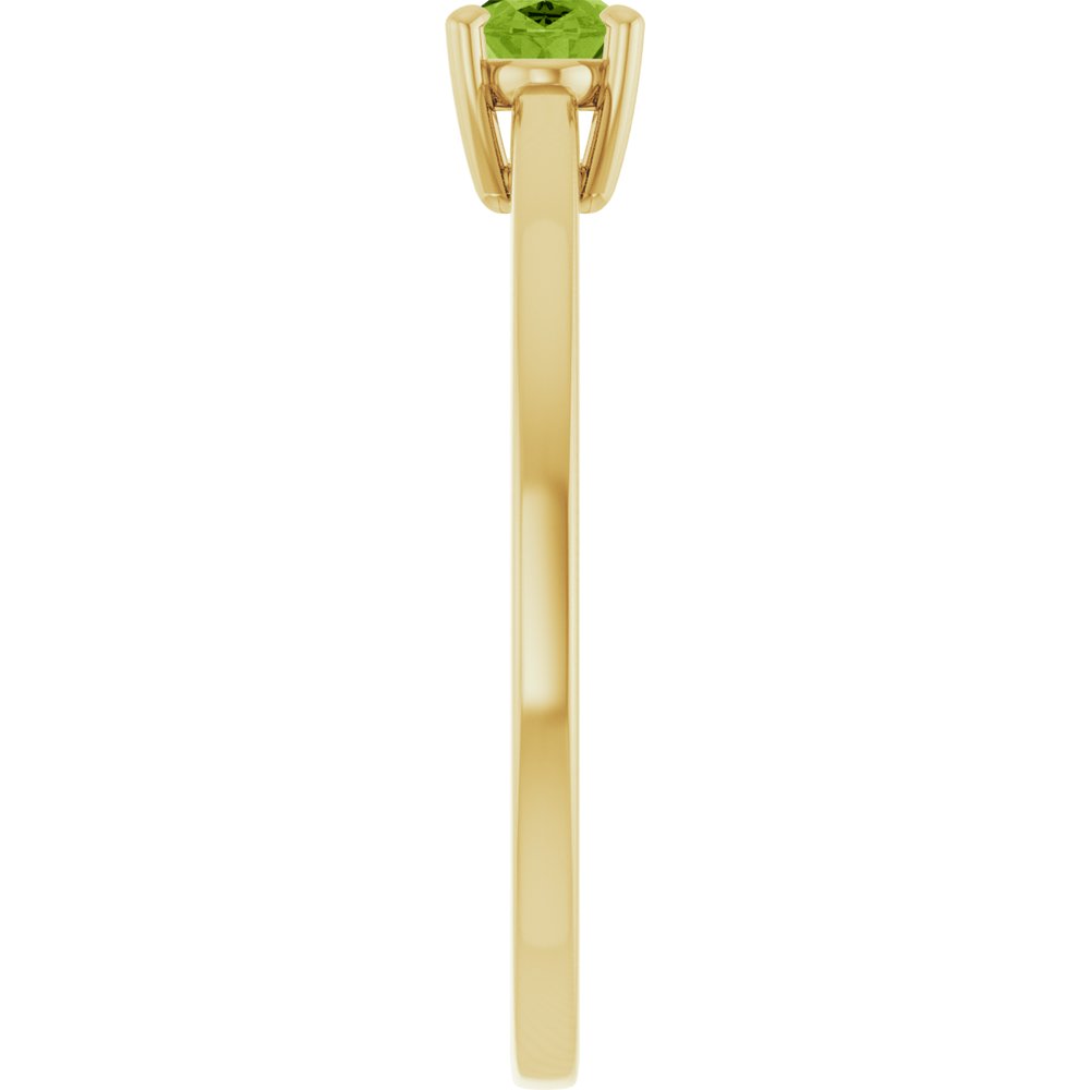 14K Yellow Gold Natural Peridot Solitaire Ring