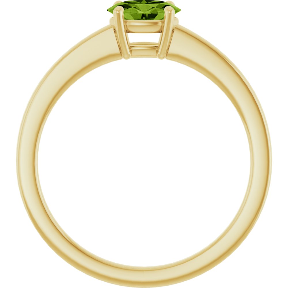 14K Yellow Gold Natural Peridot Solitaire Ring