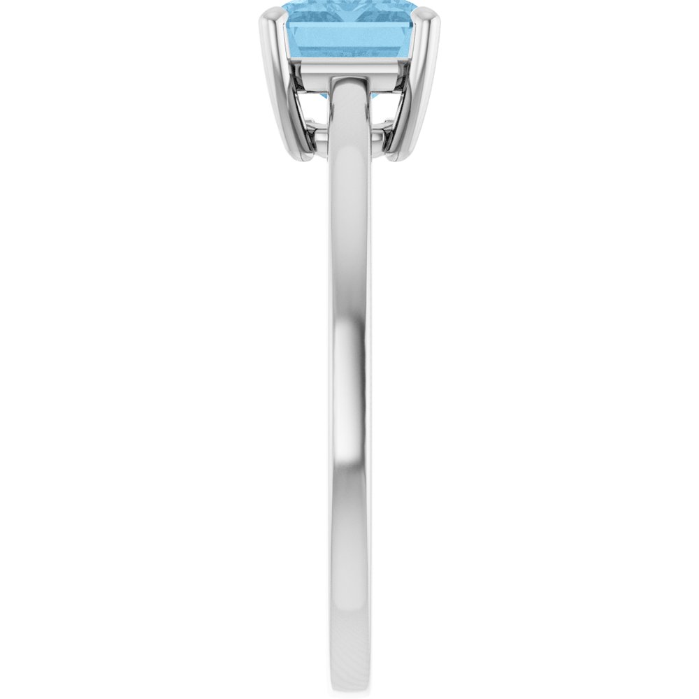 14K White Gold Natural Sky Blue Topaz Ring